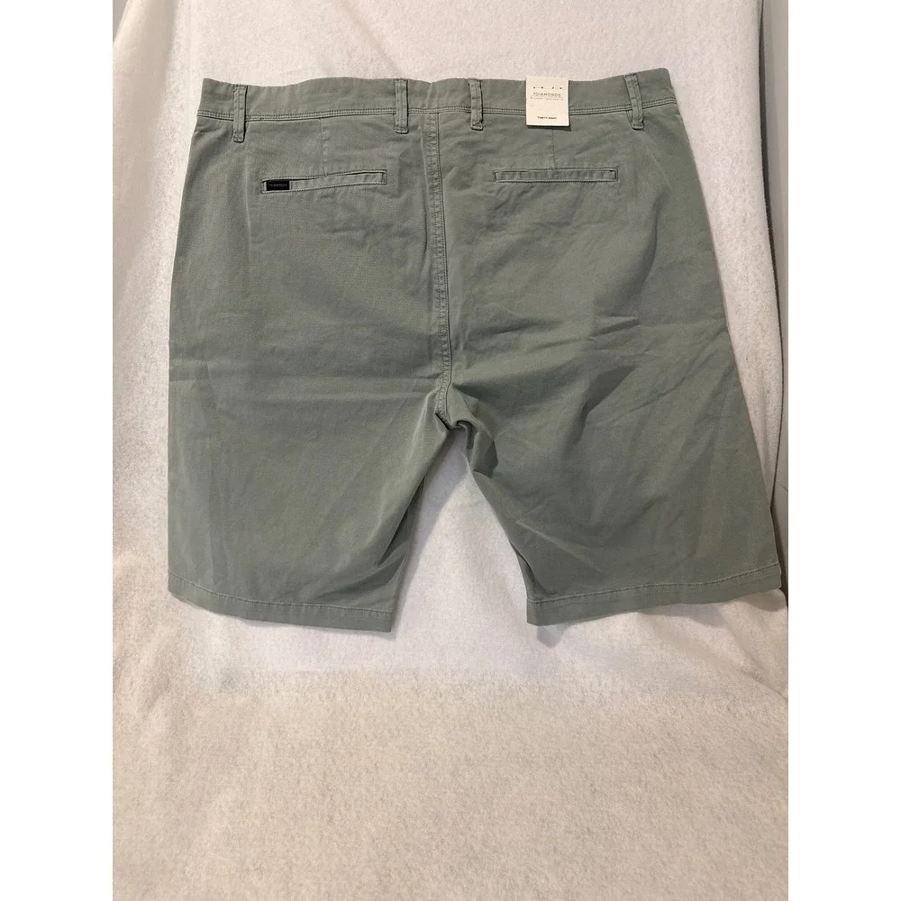 7Diamonds shorts men 38 Tasman Chino Jadeite Green Brushed Luxe pima cotton NEW